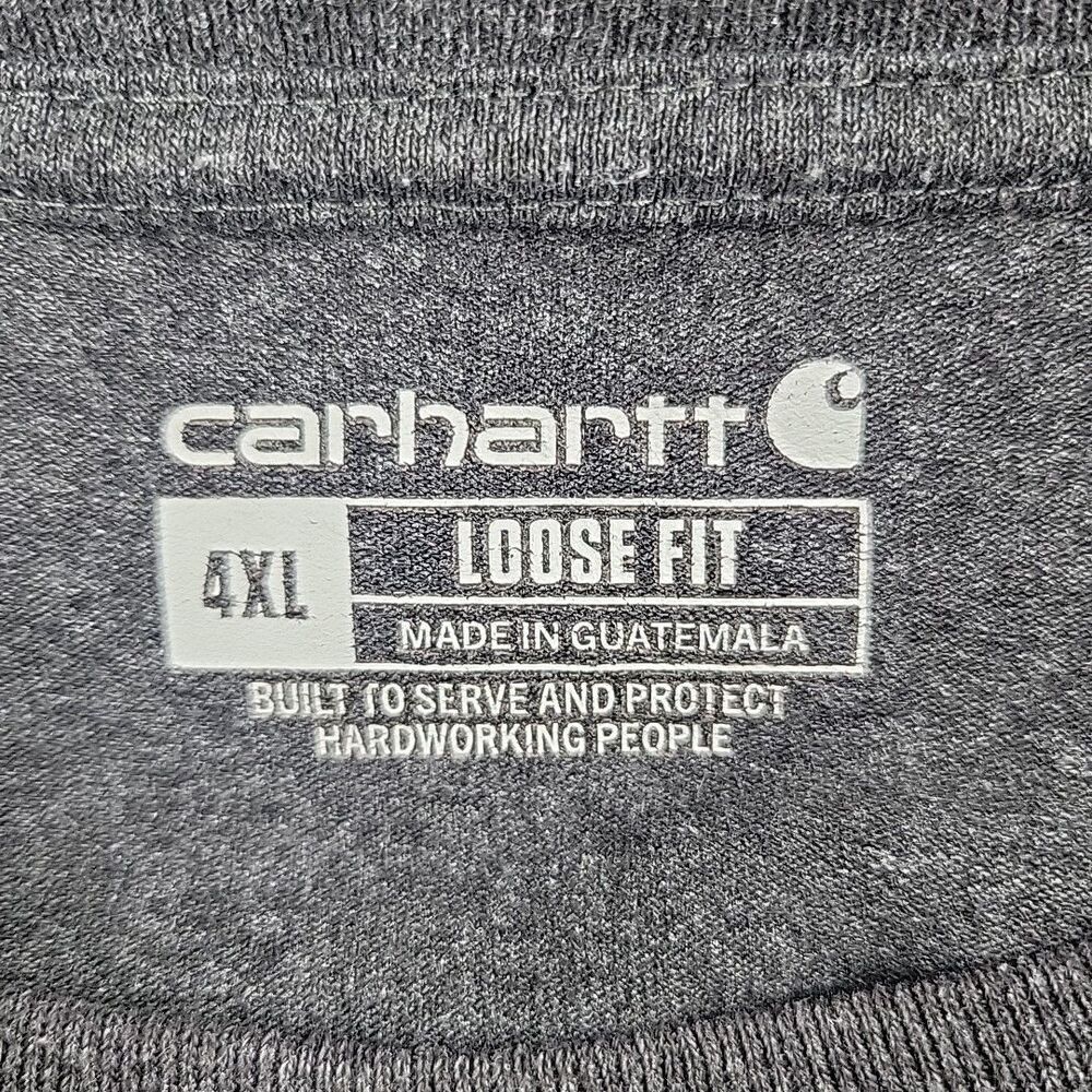 Carhartt Mens Long Sleeve Shirt  Size 4XL Loose Fit Gray Stretchy Heavyweight - Picture 4 of 9